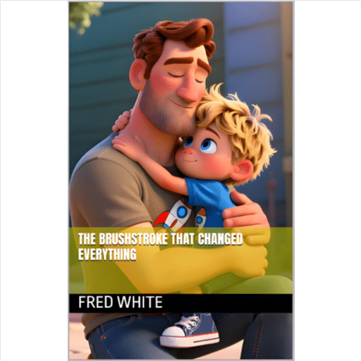 Animated character holding a child.